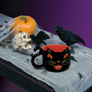 Vintage Halloween Black Cat Mug From Beistle